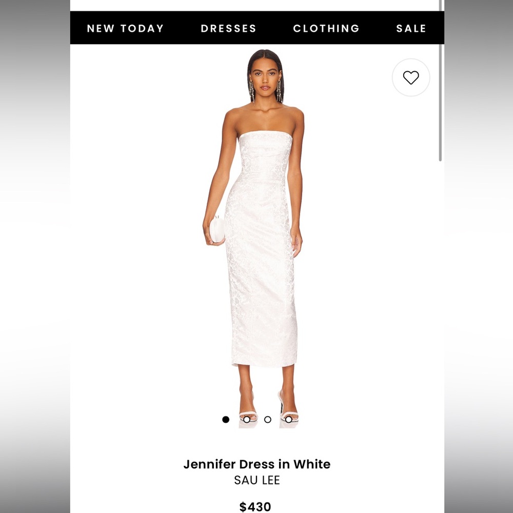 Sau Lee Jennifer Strapless White Midi Dress